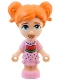 Minifig No: frnd0698  Name: Friends Ella - Micro Doll, Bright Pink Dress with Watermelon