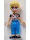 Minifig No: frnd0701 Name: Friends Olly - White Shirt with Black Stripes, Coral Suspenders, Dark Azure Trousers, Black Shoes Minifig No: frnd0701 Name: Friends Olly - White Shirt with Black Stripes, Coral Suspenders, Dark Azure Trousers, Black Shoes