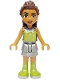 Minifig No: frnd0708  Name: Friends Andrea (Adult) - Flat Silver Skirt, Lime Halter Top and Boots