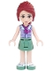 Minifig No: frnd071  Name: Friends Mia, Sand Green Skirt, Lavender Top