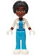 Minifig No: frnd0723  Name: Friends Alycia - White Jacket over Dark Azure Scrubs, Dark Azure Trousers, White Shoes