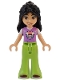 Minifig No: frnd0728 Name: Friends Liann - Medium Lavender Top, Lime Trousers Bell-Bottoms, Dark Red Shoes, Lopsided Smile Minifig No: frnd0728 Name: Friends Liann - Medium Lavender Top, Lime Trousers Bell-Bottoms, Dark Red Shoes, Lopsided Smile