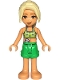 Minifig No: frnd0767  Name: Friends Sara - Lime Bikini Top, Ostomy Bag, Bright Green Shorts