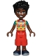 Minifig No: frnd0768  Name: Friends Zac - Yellow Top with Geometric Shapes, Red Cropped Trousers, Dark Blue Shoes
