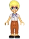 Minifig No: frnd0769  Name: Friends Olly - White Shirt with Bandana, Dark Orange Trousers, Black Shoes