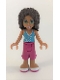 Minifig No: frnd078  Name: Friends Andrea - Magenta Cropped Trousers, Medium Azure Top with White Trim