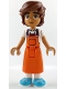 Minifig No: frnd0814  Name: Friends Leo - Reddish Orange Apron, Medium Azure Shoes