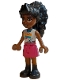 Minifig No: frnd0820  Name: Friends Elsa D - White Knotted Sleeveless Shirt, Magenta Skirt, Black Boots