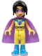 Minifig No: frnd0837  Name: Friends Liann - Bright Light Yellow Superhero Costume, Medium Lavender Cape