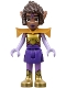 Minifig No: frnd0838  Name: Friends Aliya - Dark Purple Warrior Elf Costume, Pearl Gold Armor