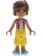 Minifig No: frnd0846  Name: Friends Leo - Coral and Magenta Checkered Sleeveless Shirt, Yellow Cropped Trousers, Medium Azure Shoes