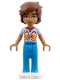 Minifig No: frnd0857  Name: Leo - Bright Light Blue Shirt with Gingerbread Men