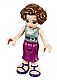 Minifig No: frnd091  Name: Friends Charlotte - Magenta Mid Length Skirt, Sand Green Top