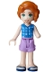 Minifig No: frnd0911  Name: Friends Autumn - Blue Tied Flannel Vest, Medium Lavender Shorts Folded Hem, Dark Blue Sandals