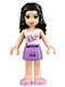 Minifig No: frnd097  Name: Friends Emma - Medium Lavender Skirt, White Top with Pink Flowers