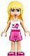 Minifig No: frnd102  Name: Friends Stephanie - Dark Pink Shorts, White Top with Stars