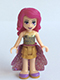 Minifig No: frnd120  Name: Friends Livi, Pearl Gold Layered Skirt, Gold Sequined Halter Top, Medium Lavender Sequined Cloth Skirt