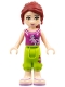 Minifig No: frnd130  Name: Friends Mia, Lime Cropped Trousers, Magenta Top