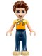 Minifig No: frnd138  Name: Friends Daniel, Dark Blue Trousers, Orange and Bright Light Yellow Polo Shirt
