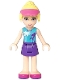 Minifig No: frnd161  Name: Friends Stephanie - Dark Purple Skirt, Medium Azure Top