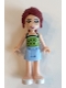 Minifig No: frnd166  Name: Friends Mia, Bright Light Blue Skirt, Lime Halter Top with Dark Green Dots