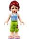 Minifig No: frnd167  Name: Friends Mia, Lime Cropped Trousers, Medium Blue Top with 3 Butterflies