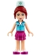 Minifig No: frnd174  Name: Friends Mia - Magenta Layered Skirt, Medium Azure Top with Cross Logo and Nurse Hat