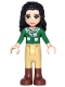 Minifig No: frnd180  Name: Friends Emma - Tan Riding Pants, Green Sweater with Scarf