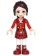 Minifig No: frnd181  Name: Friends Naomi (Light Nougat) - Red Jacket, Dark Red Skirt and Boots