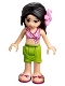 Minifig No: frnd199  Name: Friends Martina, Lime Wrap Skirt, Dark Pink and White Swimsuit Top, Bright Pink Flower