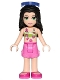 Minifig No: frnd204  Name: Friends Emma - Dark Pink Shorts, Lime Bikini Top, Sunglasses