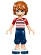 Minifig No: frnd214  Name: Friends Julian, Dark Blue Cropped Trousers, Red Striped Top