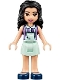Minifig No: frnd239  Name: Friends Emma, Light Aqua Skirt, Medium Lavender Top with Light Aqua Apron