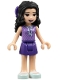 Minifig No: frnd259  Name: Friends Emma - Dark Purple Skirt, Medium Lavender Top, Light Aqua Shoes, Dark Purple Bow