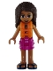 Minifig No: frnd264  Name: Friends Andrea, Magenta Layered Skirt, Dark Turquoise and Gold Top, Life Jacket
