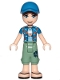 Minifig No: frnd272  Name: Friends Zack, Sand Green Cropped Trousers, Blue Shirt over Medium Blue T-Shirt, Blue Cap with Hole