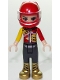 Minifig No: frnd278  Name: Friends Vicky - Trousers with Gold Boots, Red and Yellow Racing Jacket, Helmet