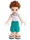 Minifig No: frnd385  Name: Friends Ethan - Dark Turquoise Shorts, White Top with Palm Trees