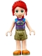 Minifig No: frnd409  Name: Friends Mia, Olive Green Shorts, Dark Purple Top with Diamonds and Triangles
