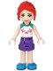 Lot ID: 405484122  Minifig No: frnd431  Name: Friends Mia - Dark Purple Shorts, White Top with Pug Head