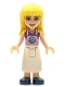 Minifig No: frnd432  Name: Friends Stephanie, White Long Skirt, Magenta Top with Apron