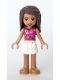 Minifig No: frnd441  Name: Friends Andrea, White Skirt, Magenta Sleeveless Shirt with Hearts and Rabbit Face