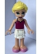 Minifig No: frnd443  Name: Friends Stephanie - Magenta Tank Top, White Skirt, and Bright Pink Ballet Shoes