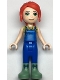 Minifig No: frnd497  Name: Friends Mia - Blue Overalls, Yellow Blouse and Sand Green Boots