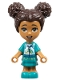 Minifig No: frnd516  Name: Friends Liz - Micro Doll with Dark Turquoise Dress and Rainbow Hoodie