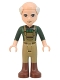 Minifig No: frnd523  Name: Friends Marcel - Dark Green Plaid Shirt and Overalls, Dark Tan Pants with Boots