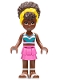 Minifig No: frnd555  Name: Friends Nandi - White and Dark Turquoise Bikini Top, Dark Pink Skirt, White Sandals, Yellow Head Wrap