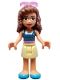 Minifig No: frnd563  Name: Friends Olivia - Bright Light Yellow Skirt, Dark Blue Top with Constellations, Trans-Dark Pink Sunglasses