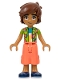 Minifig No: frnd579  Name: Friends Leo - Lime Watermelon Shirt, Coral Trousers Cropped Large Pockets, Dark Blue Shoes