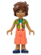 Lego part: Friends Leo - Lime Watermelon Shirt, Coral Cropped Trousers, Dark Blue Shoes